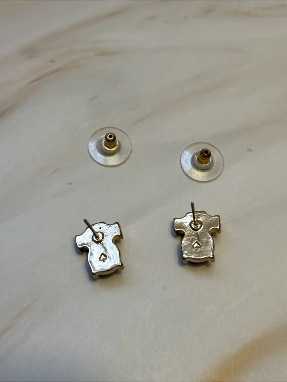 Kate Spade Gold-Tone Faux Pearl & Crystal Stud Earrings 1/2”